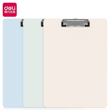 Deli 72641 clipboard din plastic cu clemă puternică și clemă pentru placă, logo imprimat