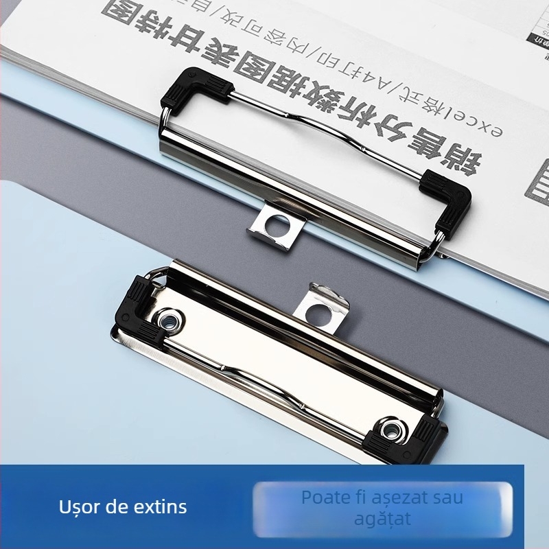 Deli 72641 clipboard din plastic cu clemă puternică și clemă pentru placă, logo imprimat