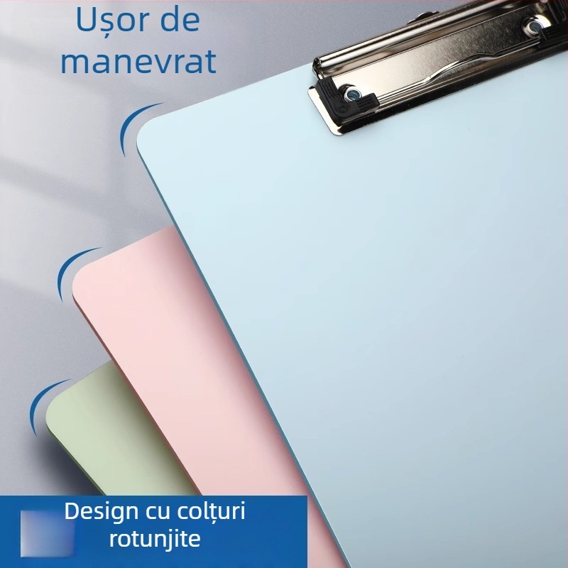 Deli 72641 clipboard din plastic cu clemă puternică și clemă pentru placă, logo imprimat
