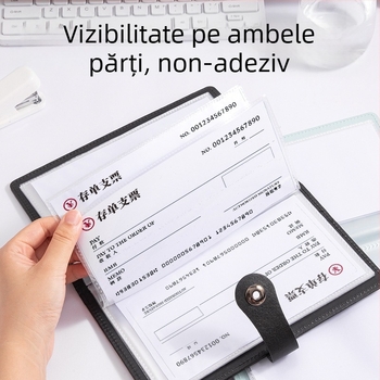 Carte pentru depozitare facturi, PU piele, Model PQ918, Dimensiune hârtie 200x100, Lățime a spatelui 15