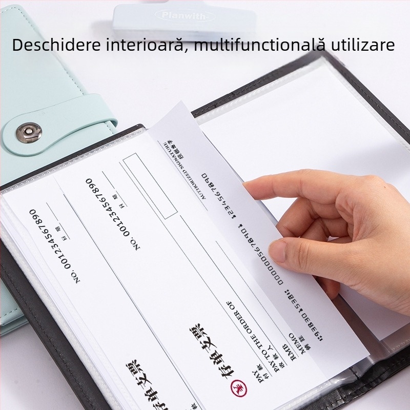 Carte pentru depozitare facturi, PU piele, Model PQ918, Dimensiune hârtie 200x100, Lățime a spatelui 15