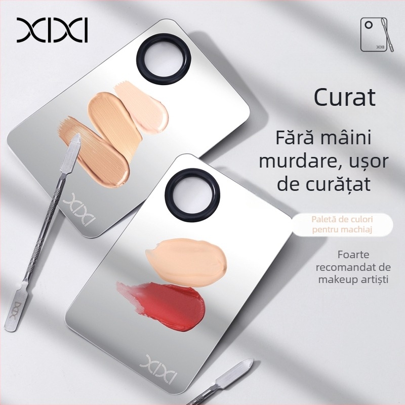 Xixi unelte de machiaj din oțel inoxidabil — set paletă de amestecare și paletă fond de ten lichid