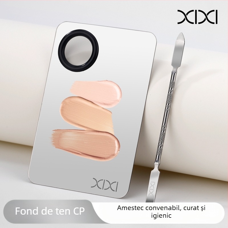 Xixi unelte de machiaj din oțel inoxidabil — set paletă de amestecare și paletă fond de ten lichid