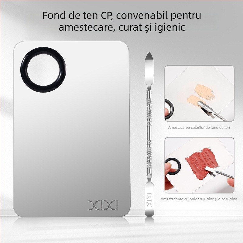 Xixi unelte de machiaj din oțel inoxidabil — set paletă de amestecare și paletă fond de ten lichid