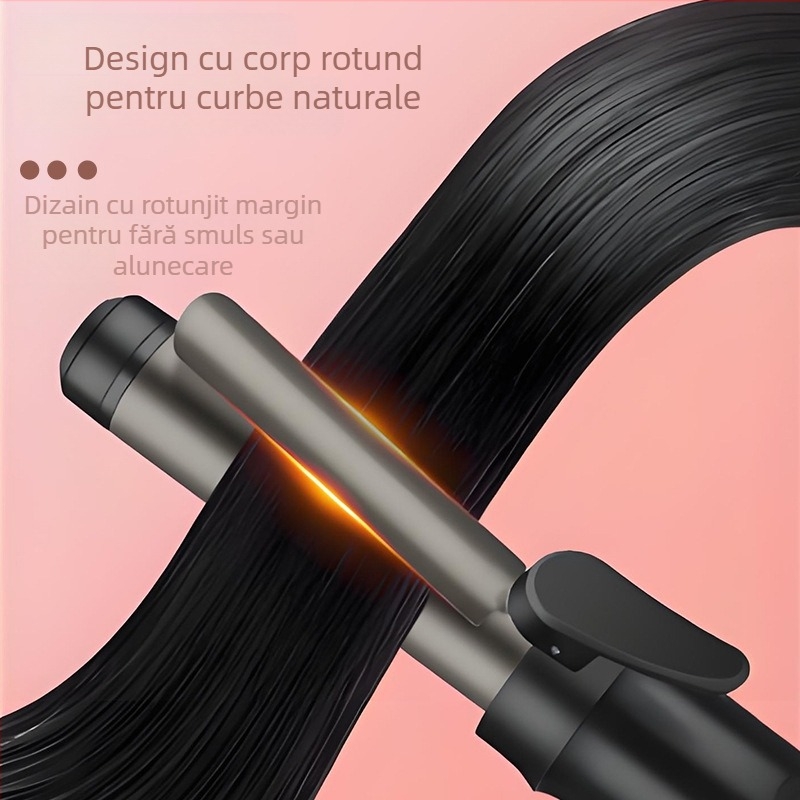 RESUXI Ondulator de păr wireless cu încălzire PTC, diametru 31 mm sau mai mare, 3 niveluri de temperatură, baterie reîncărcabilă, stilizare în 1 minut