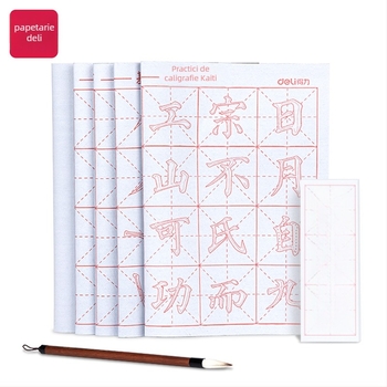 Set pânză pentru scriere cu apă Deli – dreptunghiular, Seria: Water Writing Cloth Suit, Material: Alt, Scop: Exercițiu de caligrafie