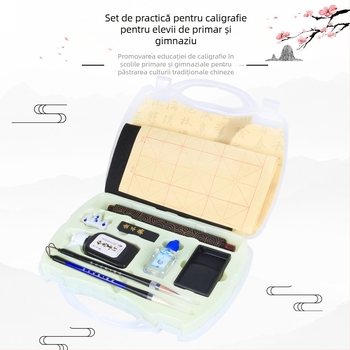 Set de practică a caligrafiei pentru elevi – pânză de scriere cu apă, cerneală, hârtie și pensulă