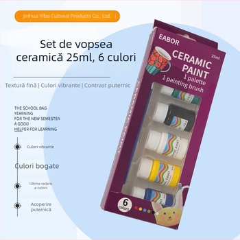 Set pigmenți ceramici pentru textile - fără coacere, pictură manuală DIY, cadou Yibo
