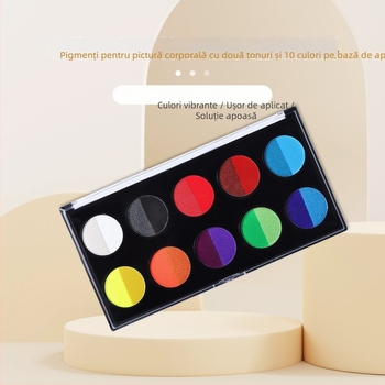 Art plus art Set de pictură pentru față și corp, vopsele pe bază de ulei și acuarelă cu pigmenți fluorescenți; capacitate 131 g; cutie cu 10 piese