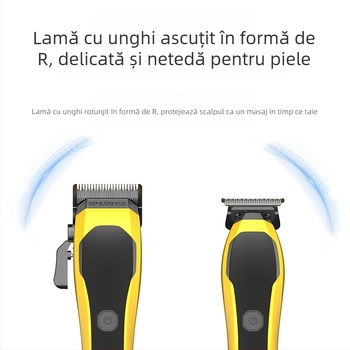 Set de clipare electric cu afișaj digital - baterie încorporată, reîncărcabilă, lame detașabile lavabile din ceramică și oțel inoxidabil, zgomot redus 46–70 dB