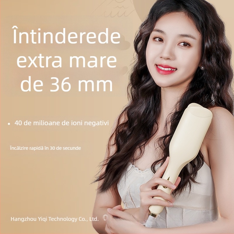 Ondulator de păr cu undă mare de 36 mm, stil franțuzesc, acoperire ceramică, 220 V, 70 W, controlul temperaturii în 10 trepte