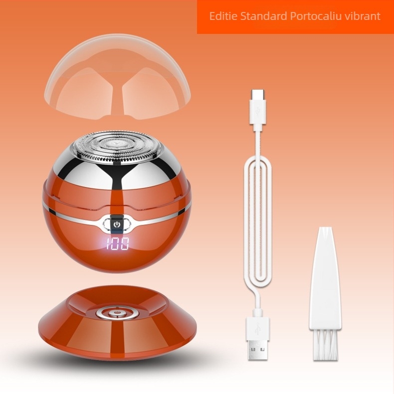 Aparat de ras electric cu cap rotativ de 1 lamă, afișaj LED, autonomie a bateriei peste 60 de minute, încărcare/alimentare duală, lame din oțel inoxidabil