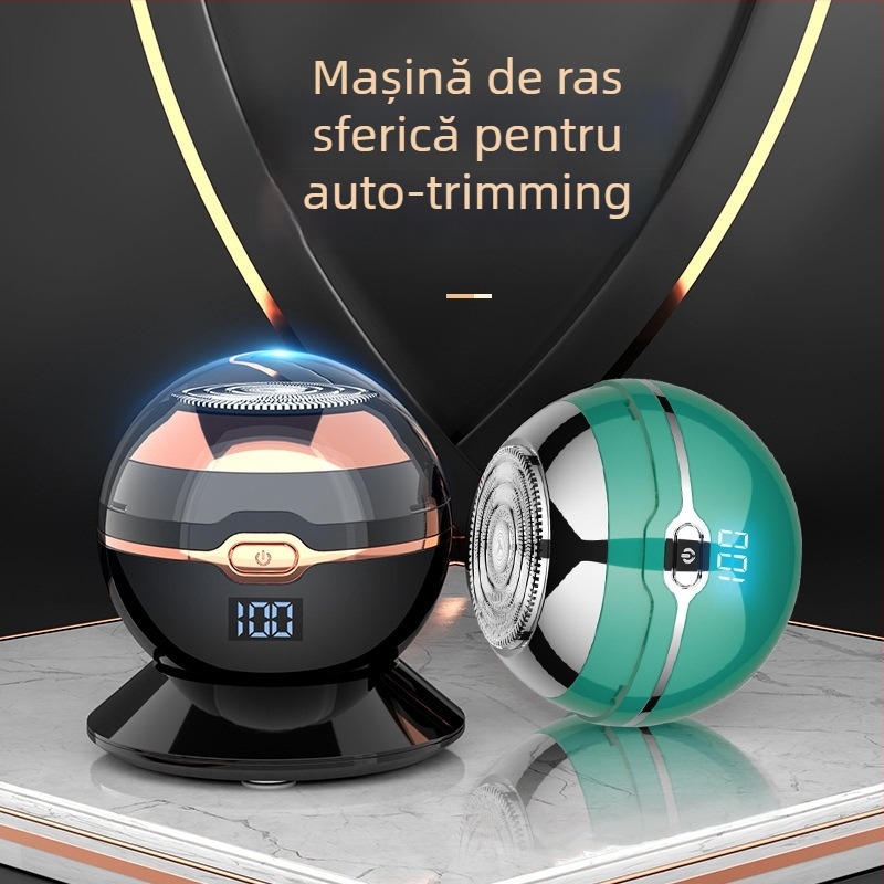 Aparat de ras electric cu cap rotativ de 1 lamă, afișaj LED, autonomie a bateriei peste 60 de minute, încărcare/alimentare duală, lame din oțel inoxidabil