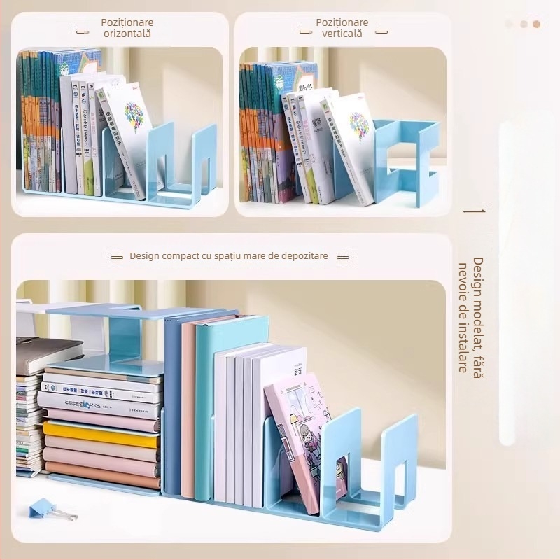 Suport pentru cărți de birou, cu capacitate mare, din plastic, model Zq-1, greutate netă 150 g
