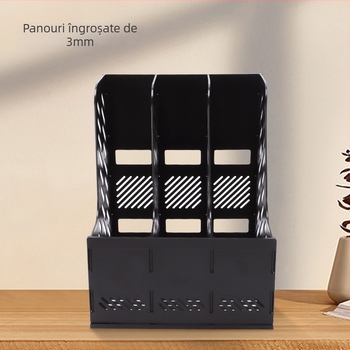 Bright Organizator de fișiere din plastic cu 3 niveluri, suport vertical pentru birou, model 9703