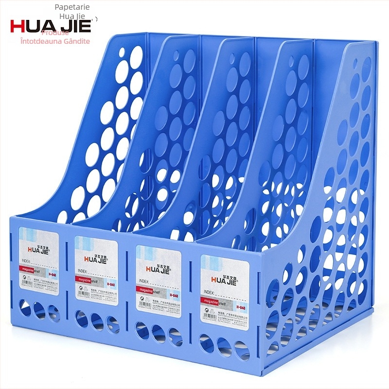 Bară pentru fișiere | Raft plastic pentru documente, 4 niveluri, spațiere între niveluri 7,5 mm, modele H848/H328/H418