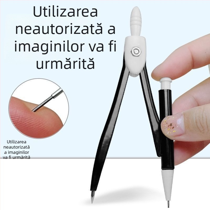 Două seturi de compas educațional cu instrumente de desen și măsurare, construcție din metal, specificații standard, ambalaj standard