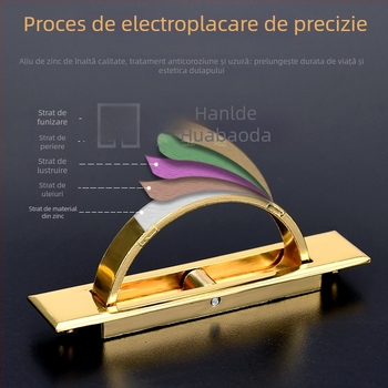 Mâner tatami pentru pat — aliaj de zinc, electroplacare, model 505, stil modern minimalist