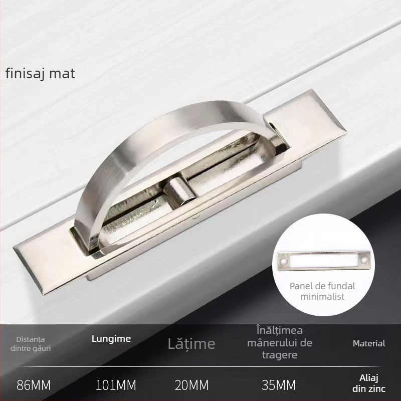 Mâner tatami pentru pat — aliaj de zinc, electroplacare, model 505, stil modern minimalist