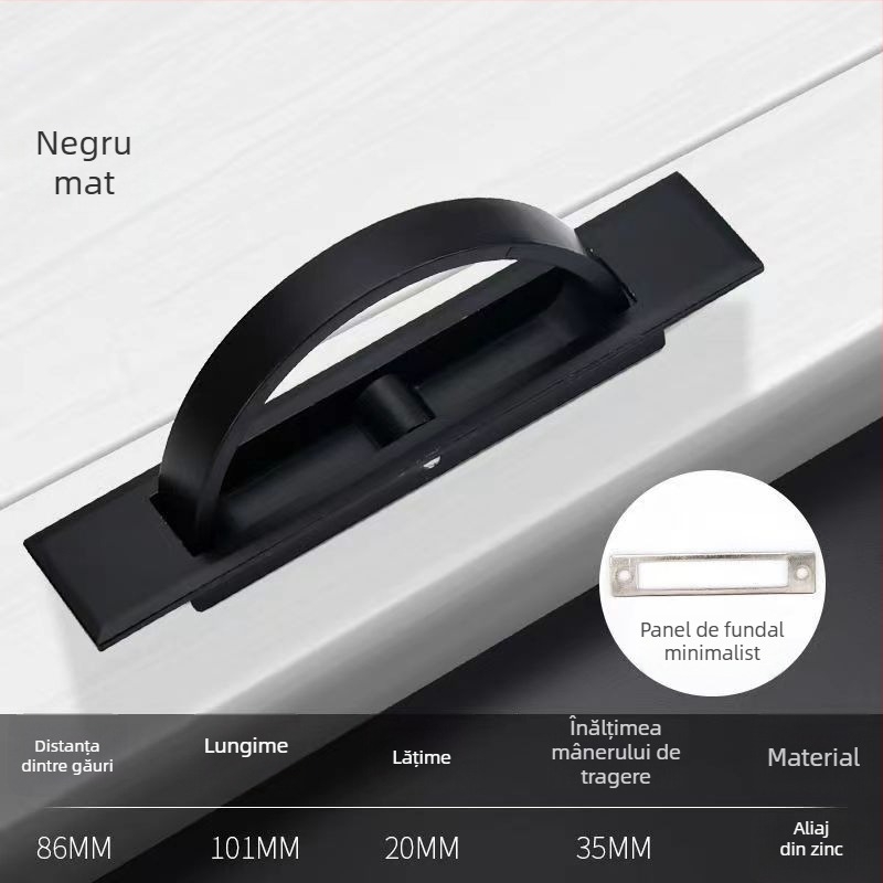 Mâner tatami pentru pat — aliaj de zinc, electroplacare, model 505, stil modern minimalist