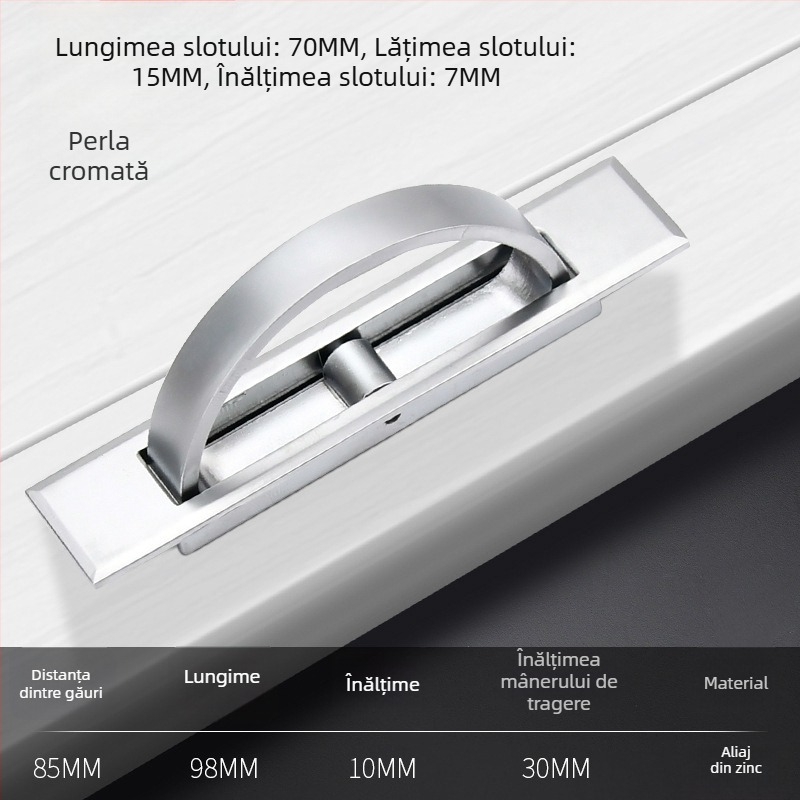 Mâner tatami pentru pat — aliaj de zinc, electroplacare, model 505, stil modern minimalist