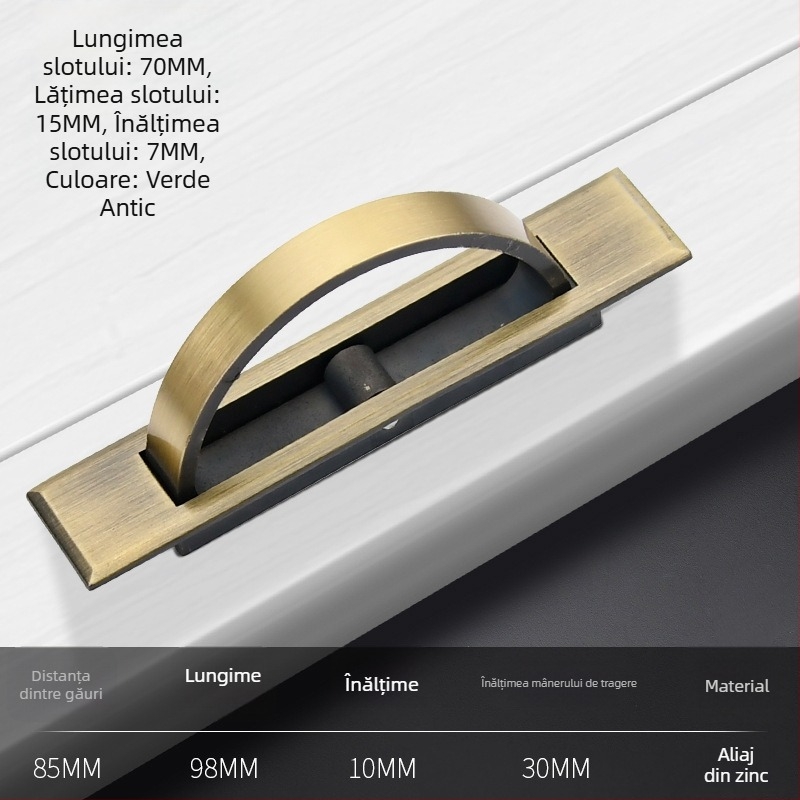 Mâner tatami pentru pat — aliaj de zinc, electroplacare, model 505, stil modern minimalist