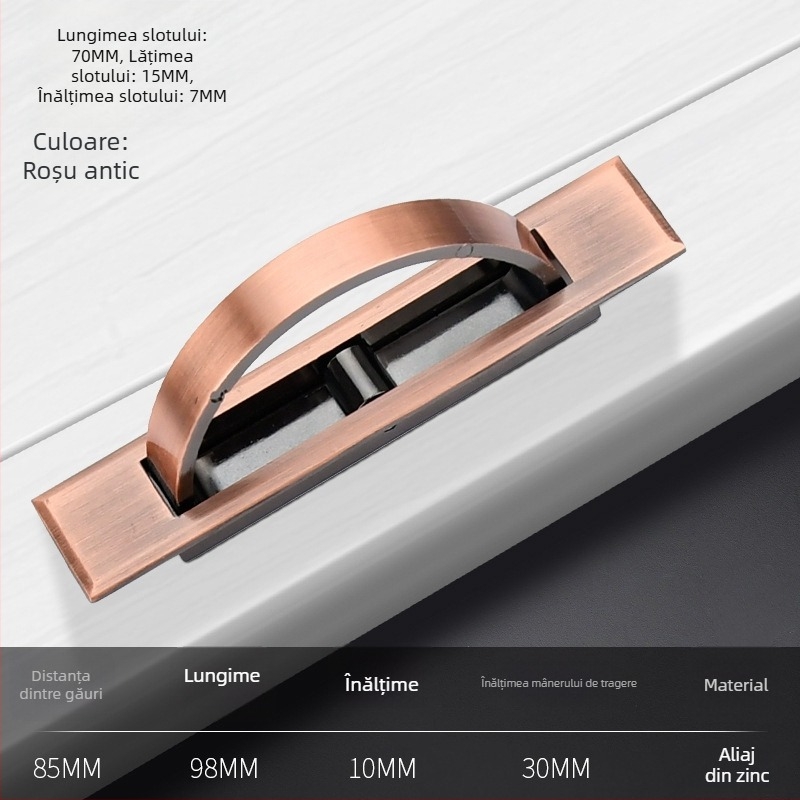 Mâner tatami pentru pat — aliaj de zinc, electroplacare, model 505, stil modern minimalist