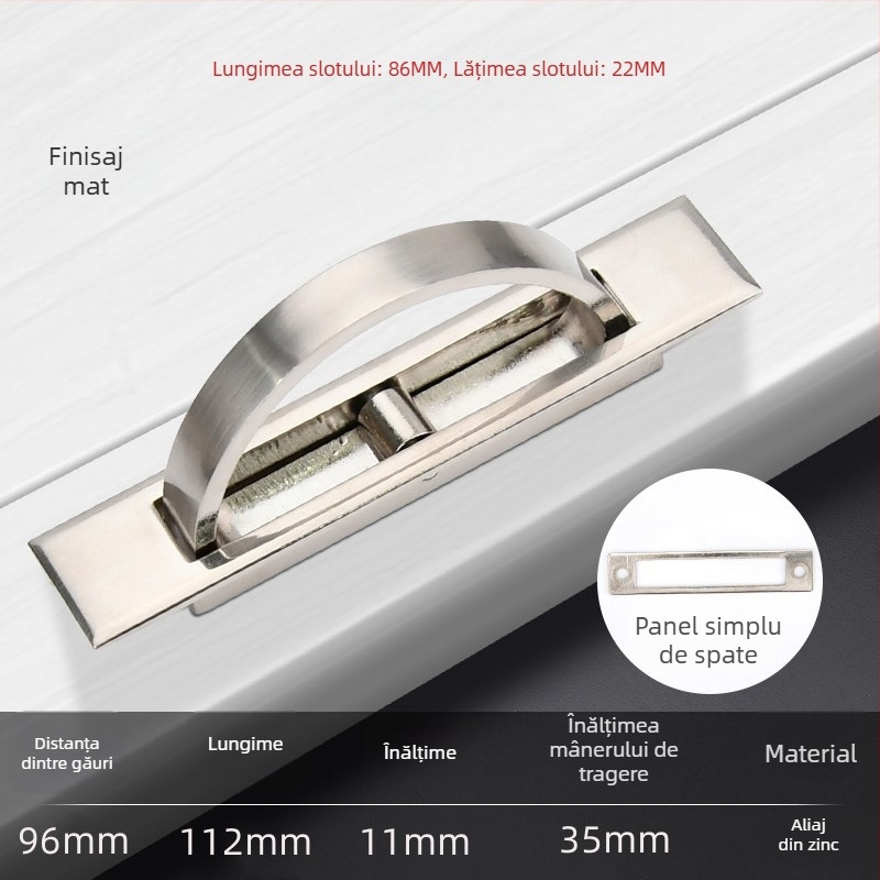 Mâner tatami pentru pat — aliaj de zinc, electroplacare, model 505, stil modern minimalist