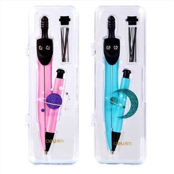 Set metalic de compas 72154 de la Deli, pentru elevi, ambalat în cutie