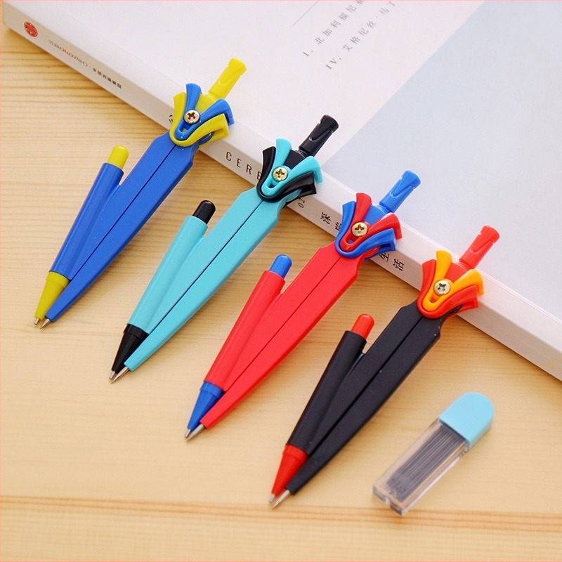 Set de compas pentru desen, construcție metalică, Xu Feng 8038, design cu animale de desene animate