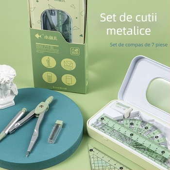 Little Fish 2220 Set riglă și compas din aliaj de zinc cu riglă triunghiulară