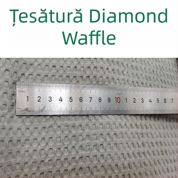 Țesătură din bumbac cu aspect de waffle — 100% bumbac, vopsire pe fir, țesătură jacquard geometrică cu model rețea, pentru lenjerie de pat, perne și pături, toamnă–iarna