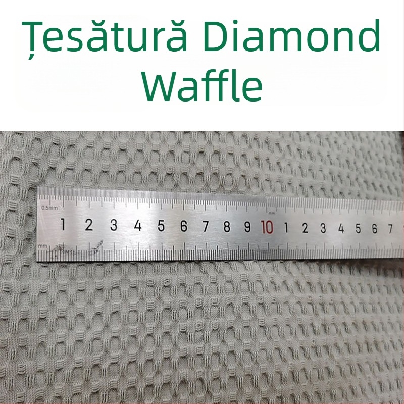Țesătură din bumbac cu aspect de waffle — 100% bumbac, vopsire pe fir, țesătură jacquard geometrică cu model rețea, pentru lenjerie de pat, perne și pături, toamnă–iarna