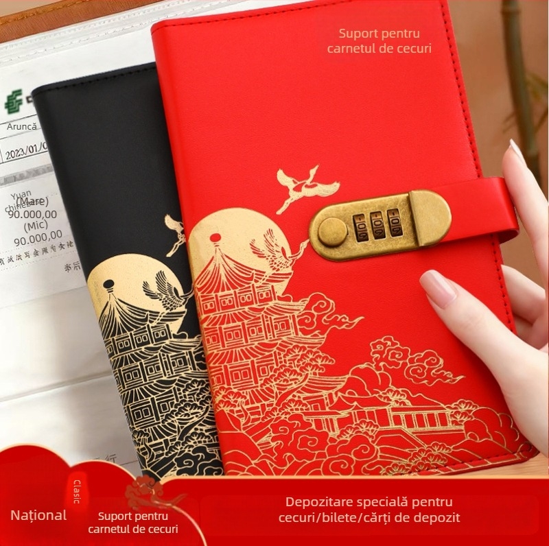 Chengjin PU suport pentru chitanțe de depozitare — Cartea de cont și depozitarea chitanțelor, imprimare logo, personalizare disponibilă