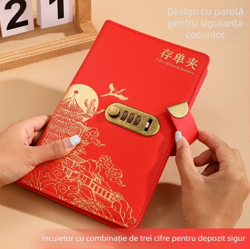 Chengjin PU suport pentru chitanțe de depozitare — Cartea de cont și depozitarea chitanțelor, imprimare logo, personalizare disponibilă