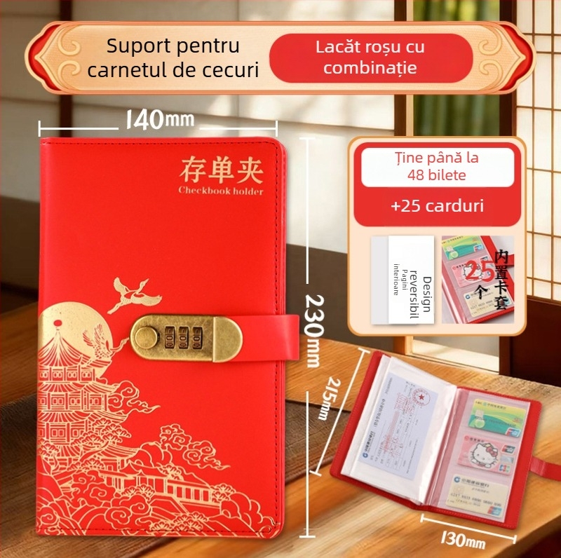 Chengjin PU suport pentru chitanțe de depozitare — Cartea de cont și depozitarea chitanțelor, imprimare logo, personalizare disponibilă