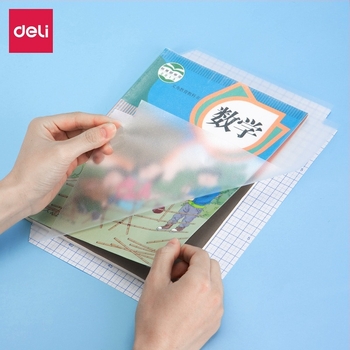 Deli 70593 Pachet cu 20 foi pentru acoperire manuale, pentru clasele 3–6, impermeabile, textură mată, husă protectoare pentru manual