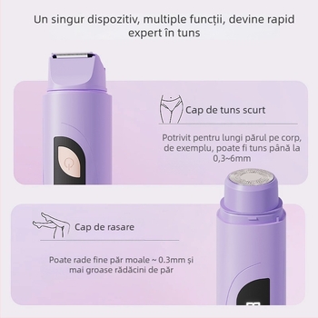 TMQ-623 Mașină electrică de ras și îndepărtare a părului cu lamă diamant, USB încărcabilă, umed și uscat, pentru întreg corpul