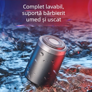 KS-Mini8 aparat de ras electric, cap rotativ, rezistent la apă, autonomie baterie de 2 ore, compact pentru călătorii