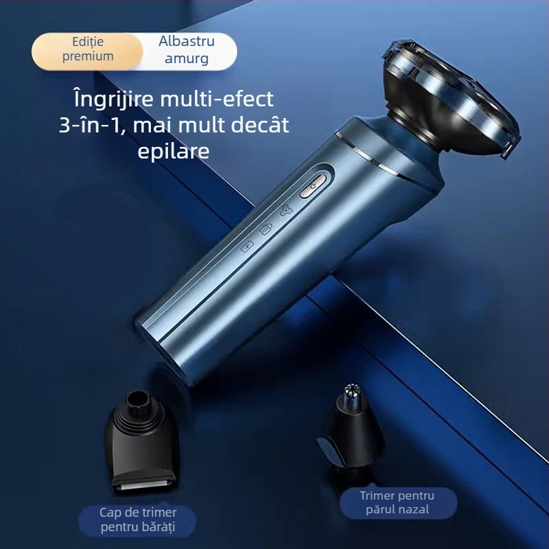 KS-Mini8 aparat de ras electric, cap rotativ, rezistent la apă, autonomie baterie de 2 ore, compact pentru călătorii