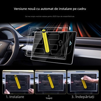Film de ecran pentru Tesla Model 3/Y, pentru navigație — folie temperată, rezistentă la zgârieturi, antiamprente