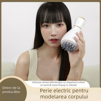 Perie electrică de masaj pentru meridiane – uz casnic, instrument de scraping și lifting al fasciei, masaj picioare și întreg corp, USB, MK-916, 45–55°C, 2600 mAh, ABS