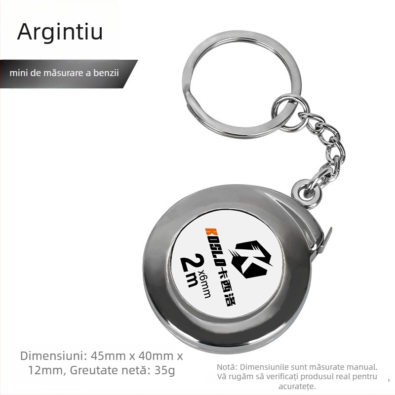 Breloc cu bandă metrică Cassiolo, 2 m, instrument de măsurare de buzunar