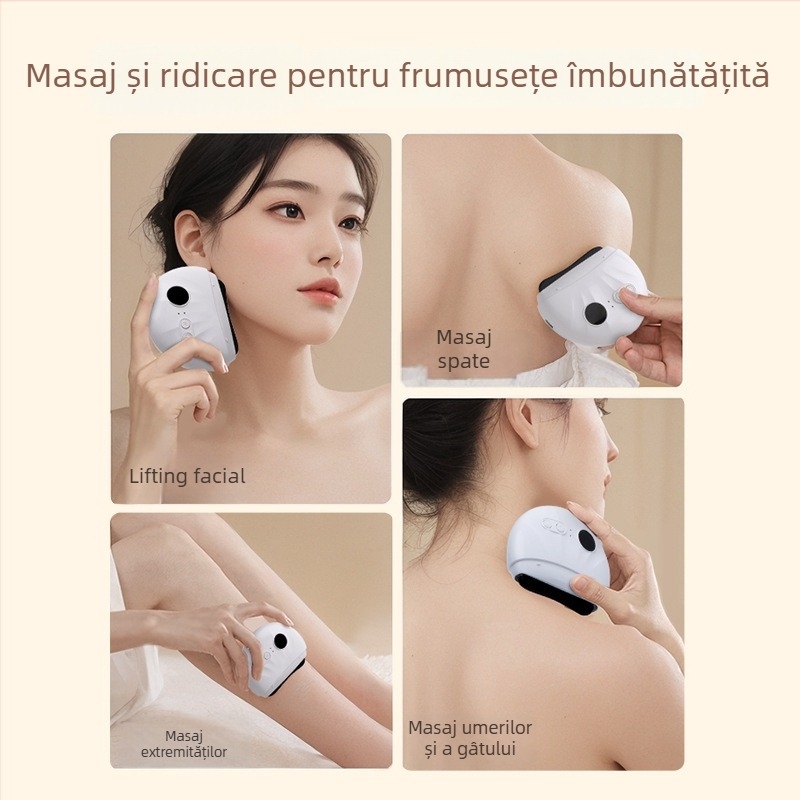 Mincerity Gs-05 Placă de Zgârierea Biastonă – Masaj electric reîncărcabil pentru față, control mecanic, temperatură reglabilă, corp ABS, baterie 500 mAh