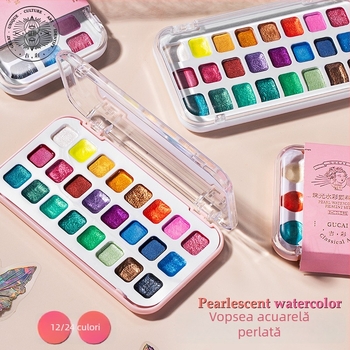 Set pigmenți acuarelă perlate pentru studenți la arte — Rubles, vopsea acuarelă, ambalare într-una singură cutie