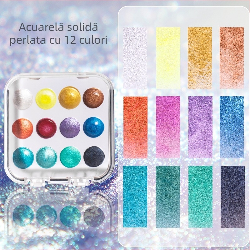 Set pigmenți acuarelă perlate pentru studenți la arte — Rubles, vopsea acuarelă, ambalare într-una singură cutie