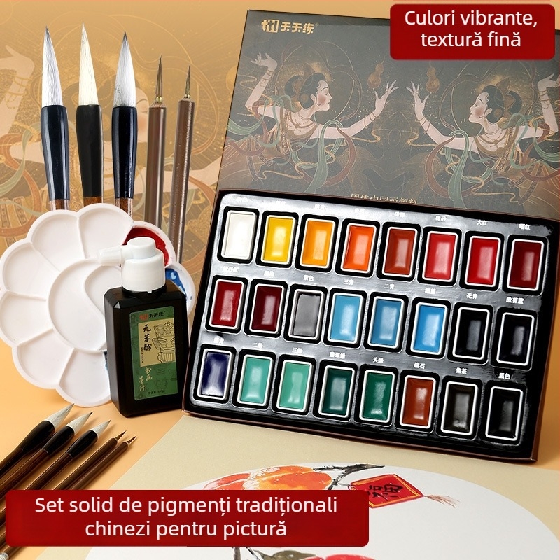 Set pigmenți pentru pictură chineză, 10 ml, ambalaj cutie de hârtie, o singură cutie, pentru pictură chineză — brand Tt/practice every day