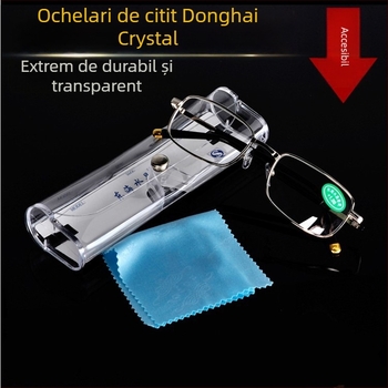 Ochelari Kaidi pentru citit, lentile din sticlă, ramă completă, ramă metalică, ramă pătrată, design original