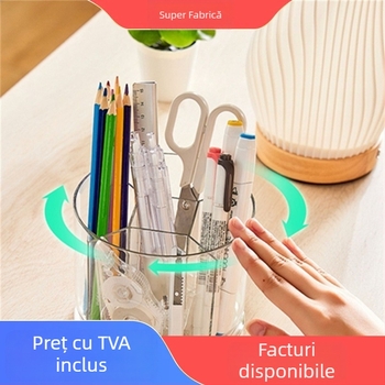 Suport rotativ pentru pixuri, formă circulară, PET, Model 2242, Logo imprimabil, Personalizare