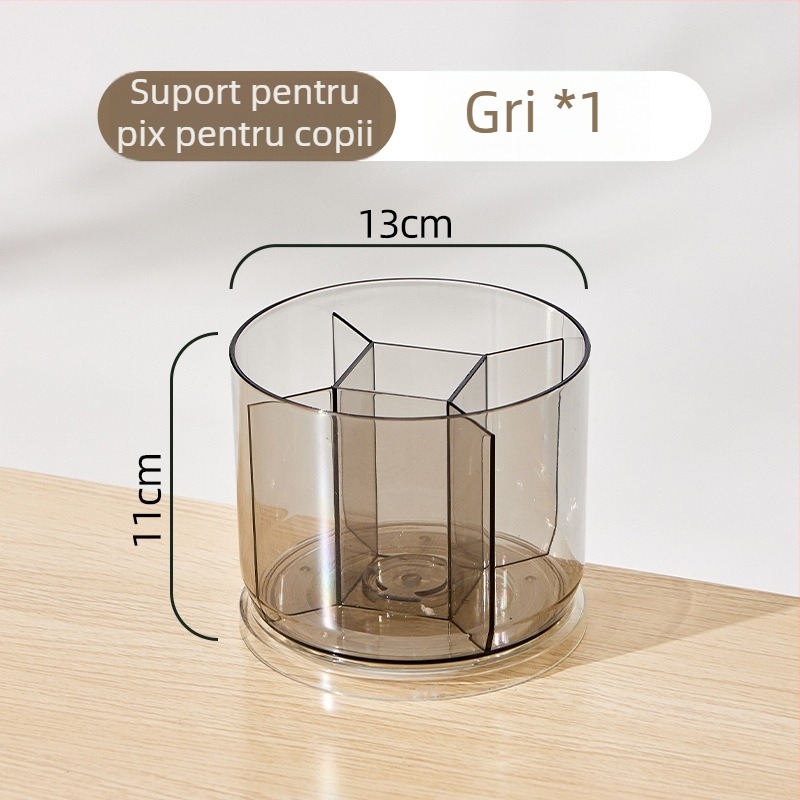 Suport rotativ pentru pixuri, formă circulară, PET, Model 2242, Logo imprimabil, Personalizare